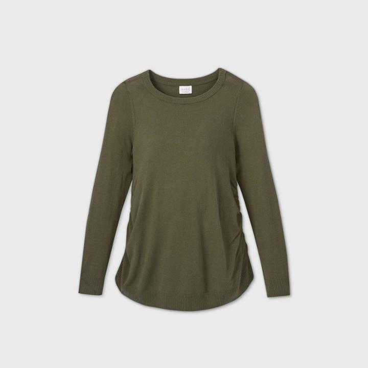 Maternity Pullover Sweater - Isabel Maternity By Ingrid & Isabel Olive Green
