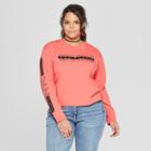 Women's Plus Size Long Sleeve New York T-shirt - Mighty Fine (juniors') Red