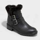 Women's Janet Faux Fur Lined Moto Boots - Universal Thread Black