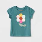 Toddler Girls' Floral Flower Short Sleeve Graphic T-shirt - Cat & Jack Green