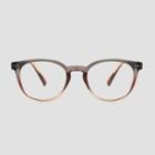 Women's Round Reading Glasses - A New Day Gray/pink