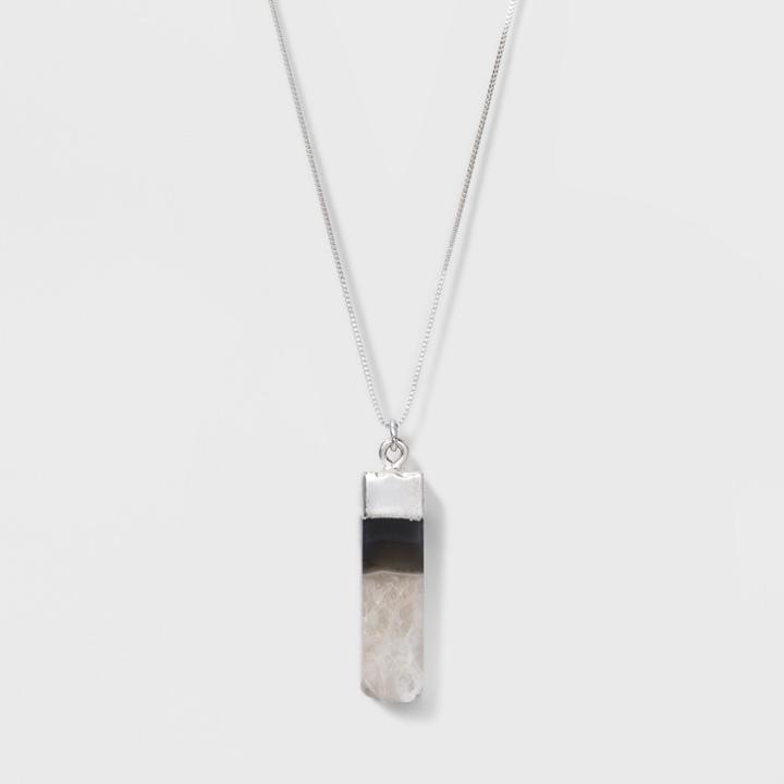Semi Precious Long Pendant Necklace - Universal Thread Gray,