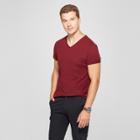 Men's Slim Fit Short Sleeve V-neck T-shirt - Goodfellow & Co Berry Cobbler