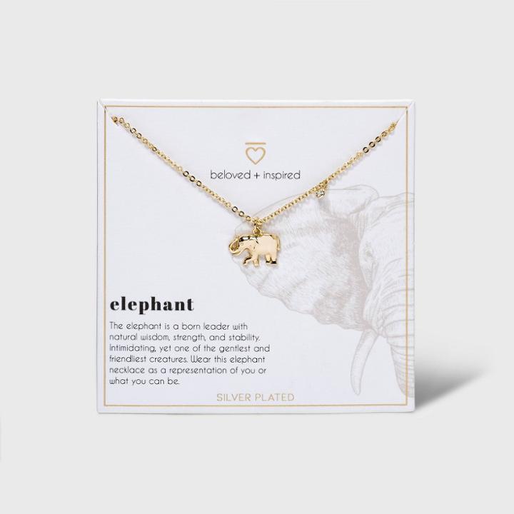 Beloved + Inspired Gold Dipped Silver Plated Elephant Necklace