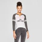 Women's 3/4 Sleeve Champagne And Candy Canes Raglan Graphic T-shirt - Grayson Threads White