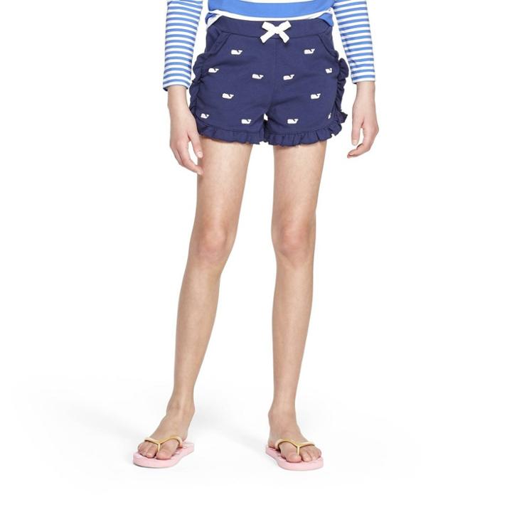 Girls' Embroidered Whale Shorts - Navy Xl - Vineyard Vines For Target, Blue