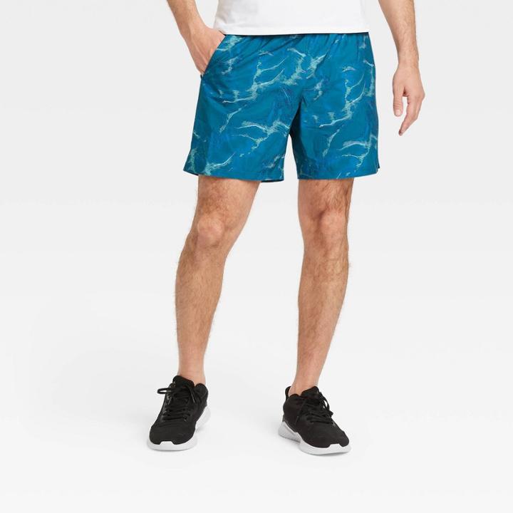 Men's Spacedye Print Hybrid Shorts - All In Motion Teal