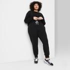 Women's Plus Size High-rise Sweatpants - Wild Fable Black