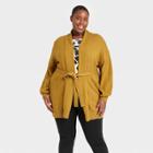Women's Plus Size Self Tie Shawl Cardigan - Who What Wear Brown