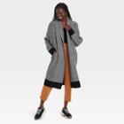 Women's Coatigan Sweater - A New Day Black Herringbone