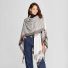 Women's Woven Ruana Poncho Sweater - A New Day Gray