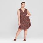 Women's Plus Size Floral Wrap Dress - Universal Thread Black 3x,