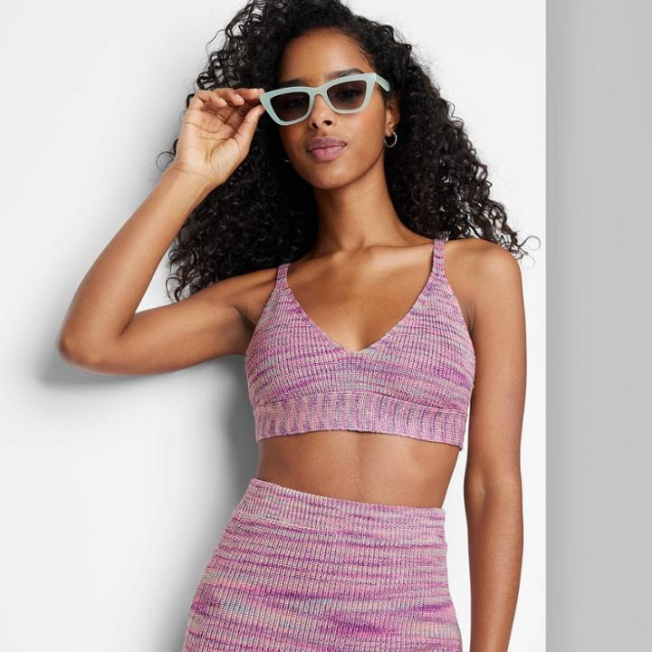 Women's Triangle Cup Sweater Tiny Tank Top - Wild Fable Purple