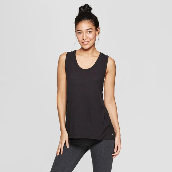 Target Women's Ribbed Twist Back Tank Top - Joylab Black
