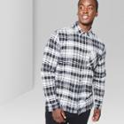Men's Big & Tall Plaid Long Sleeve Button-down Shirt - Original Use White