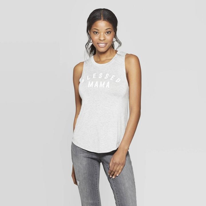 Women's Blessed Mama Scoop Neck Tank Top - Grayson Threads (juniors') - Gray