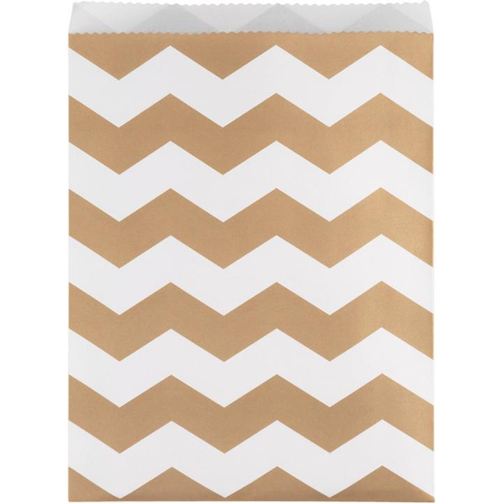 Creative Converting 10ct Brown Chevron Stripe Treat Bags