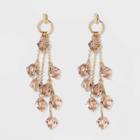 Cluster Beaded Drop Earrings - A New Day Light Pink, Women's,