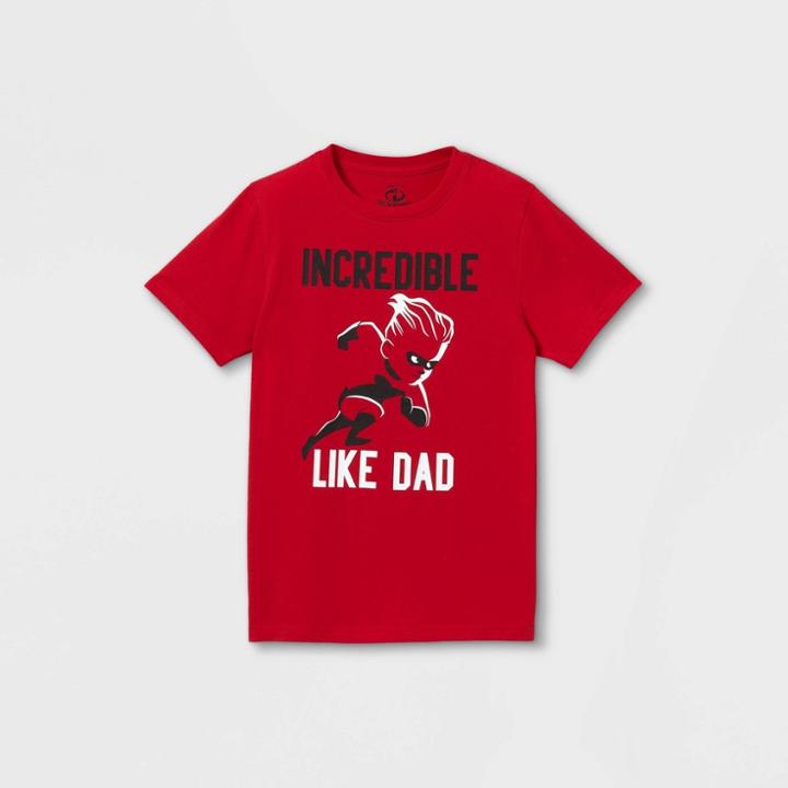 Boys' Disney Incredibles Father's Day Short Sleeve Graphic T-shirt - Red