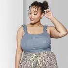 Women's Plus Size Tank With Ruffle Strap - Wild Fable Teal