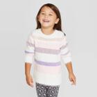 Toddler Girls' Long Sleeve Striped Pullover - Cat & Jack Cream 2t, Girl's, Beige