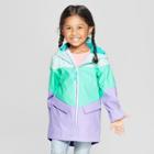 Toddler Girls' Colorblock Rain Jacket - Cat & Jack Aqua