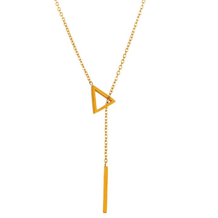 Target Elya Triangle Bar Drop Lariat Necklace - Gold