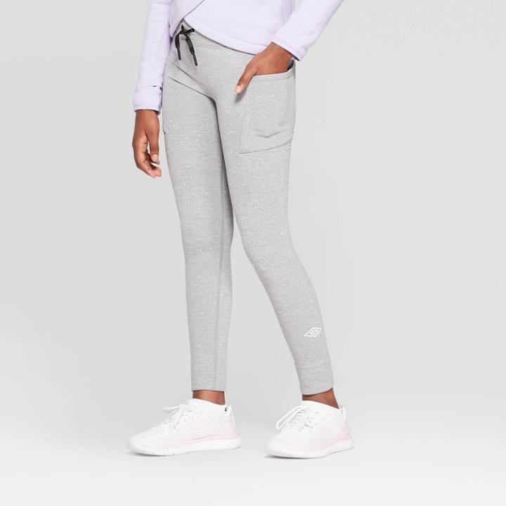 Umbro Girls' Premium Jogger Leggings - Heather Gray S, Heather Grey