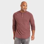 Men's Tall Regular Fit Long Sleeve Henley T-shirt - Goodfellow & Co Pink