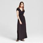 Women's Short Sleeve Maxi Dress - R+j Couture Black