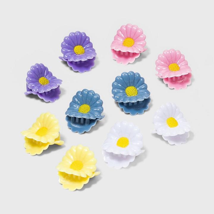 Mini Daisy Claws Hair Clips Set 10pc - Wild Fable Multicolor Brights