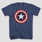 Men's Tall Short Sleeve Marvel Captain America Shield T-shirt - Denim Heather