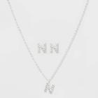 Initial N Crystal Jewelry Set - A New Day Silver, Women's