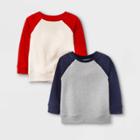 Toddler Boys' 2pk Fleece Crew Neck Pullover Sweatshirt - Cat & Jack Navy/cream