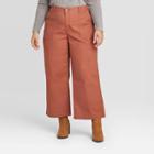 Women's Plus Size High-rise Cropped Wide Leg Pants - Universal Thread Brown