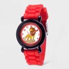 The Lion King Kids' Disney New Lion King Plastic Time Teacher Silicon Strap Watch - Red