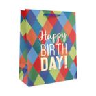 Spritz Diamond Pattern Happy Birthday Large Gift Bag -