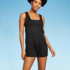 Women's Crochet Cover Up Romper - Wild Fable Black