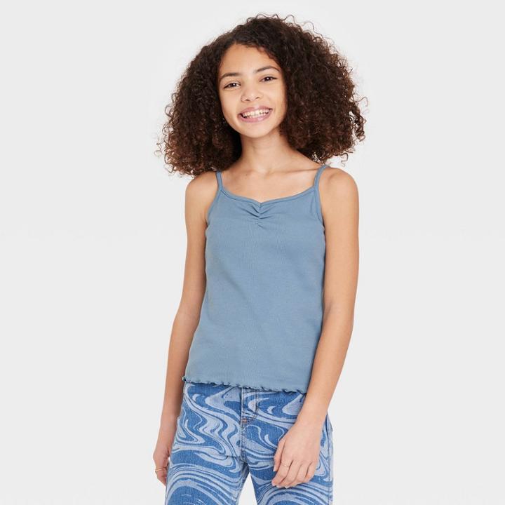 Girls' Cinch Front Tank Top - Art Class Blue