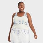 Women's Plus Size Tie-dye Slim Fit Rib Racerback Tank Top - Universal Thread Blue/white