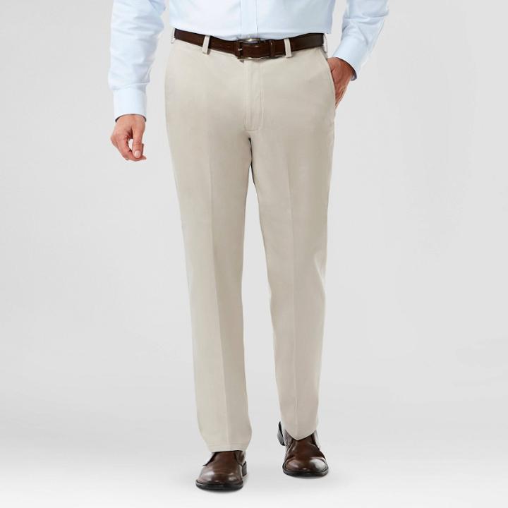 Haggar H26 Men's Classic Fit No Iron Stretch Khaki Pants- Sand 40x32, Size: