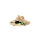 Botanical Print Embroidered Straw Hat - Tabitha Brown For Target Tan/black