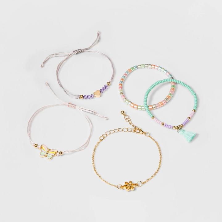 Girls' 5pk Butterfly And Tassel Bracelet - Cat & Jack
