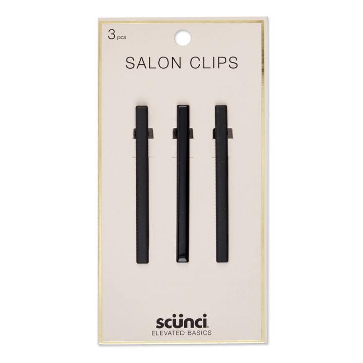 Scünci Scunci Matte Finish Black Salon Clips