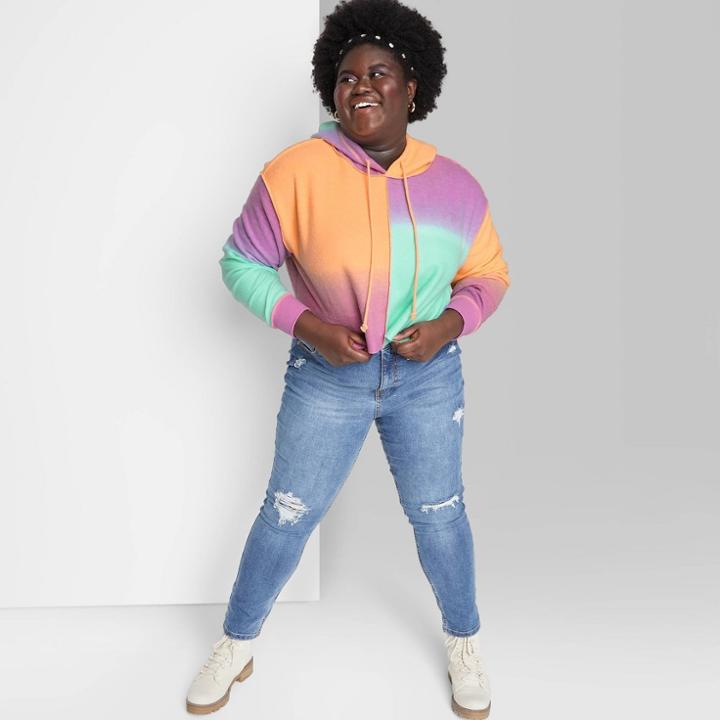 Women's Plus Size Cropped Hoodie - Wild Fable 4x,