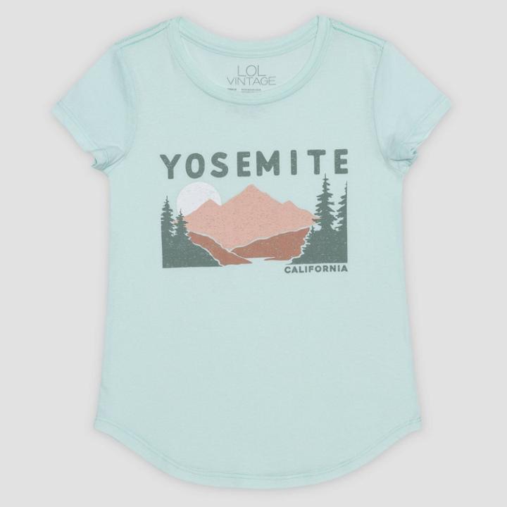 L.o.l. Vintage Girls' Yosemite Short Sleeve Graphic T-shirt - Green