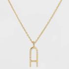 Gold Over Silver Plated Cubic Zirconia 'a' Initial Pendant Necklace - A New Day Gold