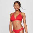 Women's Ribbed Triangle Bikini Top - Xhilaration Red D/dd Cup