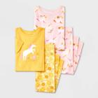 Toddler Girls' 4pc Unicorn & Daisy Tight Fit Pajama Set - Cat & Jack Pink