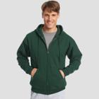 Hanes Men's Ecosmart Fleece Full Zip Hooded Sweatshirt - Forest (green)